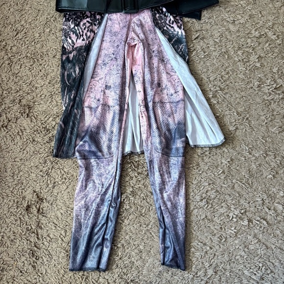 Disney Descendants Audrey Pink Black Jumpsuit with Belt Large 10/12 Costume - Picture 3 of 7